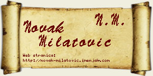 Novak Milatović vizit kartica